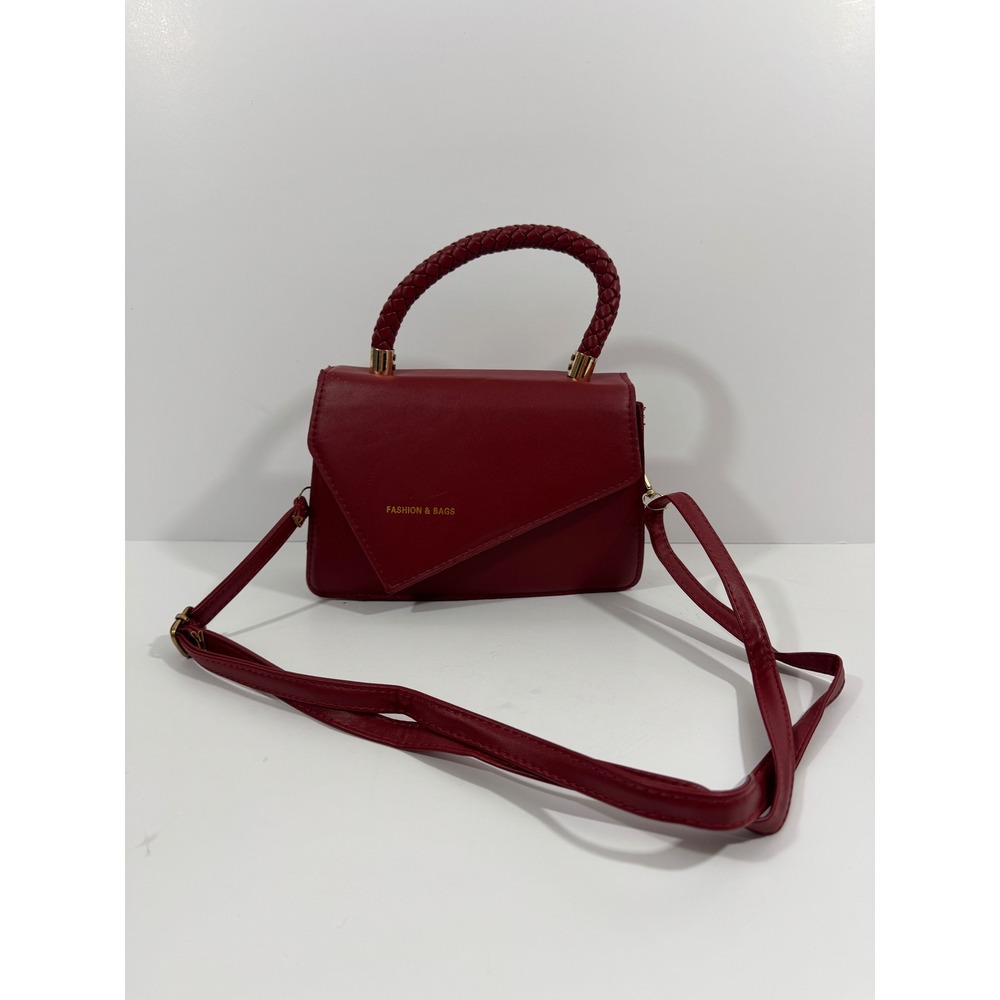 Fashion & Bags Crossbody Handbag Women Small Red Good Braided Handle Asymmetric